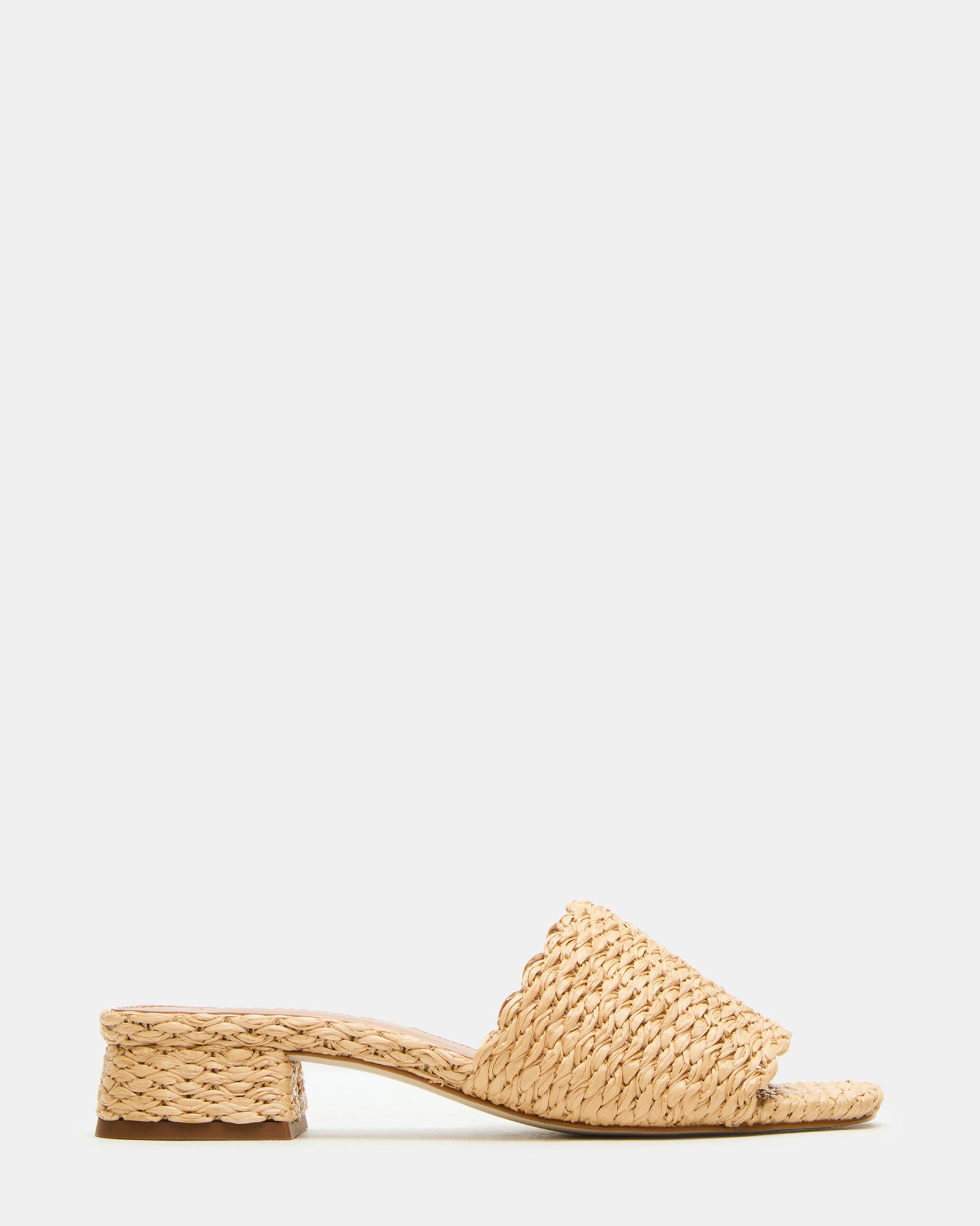MONTGOMERY Raffia Square-Toe Slide Mule Women's Sandal | Steve Madden