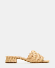 MONTGOMERY Raffia Square-Toe Slide Mule Women's Sandal | Steve Madden