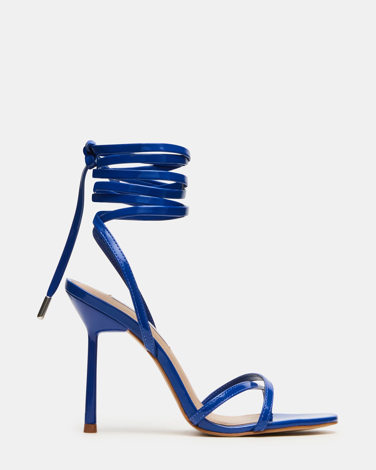 NERI Cobalt Patent Strappy Stiletto Round-Toe Women's Heel | Steve Madden