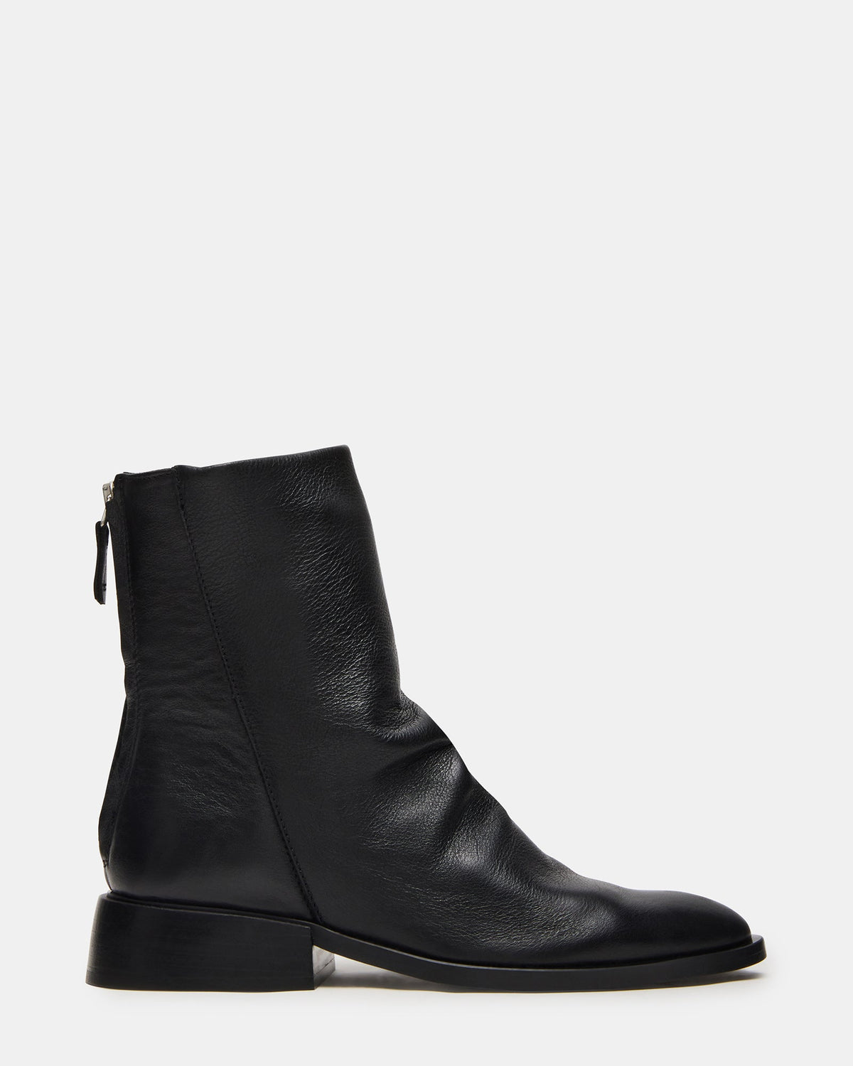 NEXIE Black Leather Women's Pointed-Toe Ankle Boot | Steve Madden
