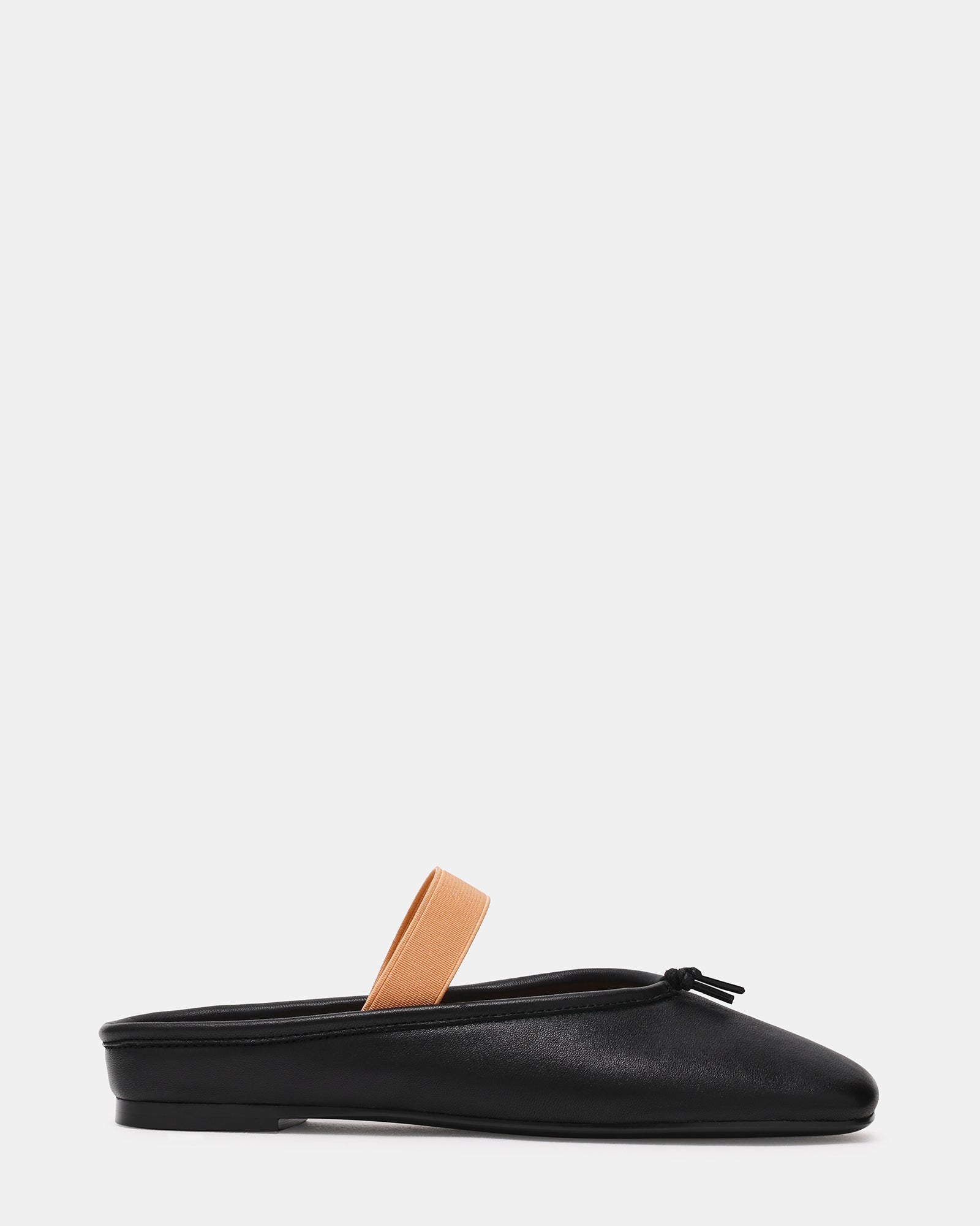 NIMA Black Leather Mary Jane Slip-On Mule Backless Women's Flat | Steve Madden