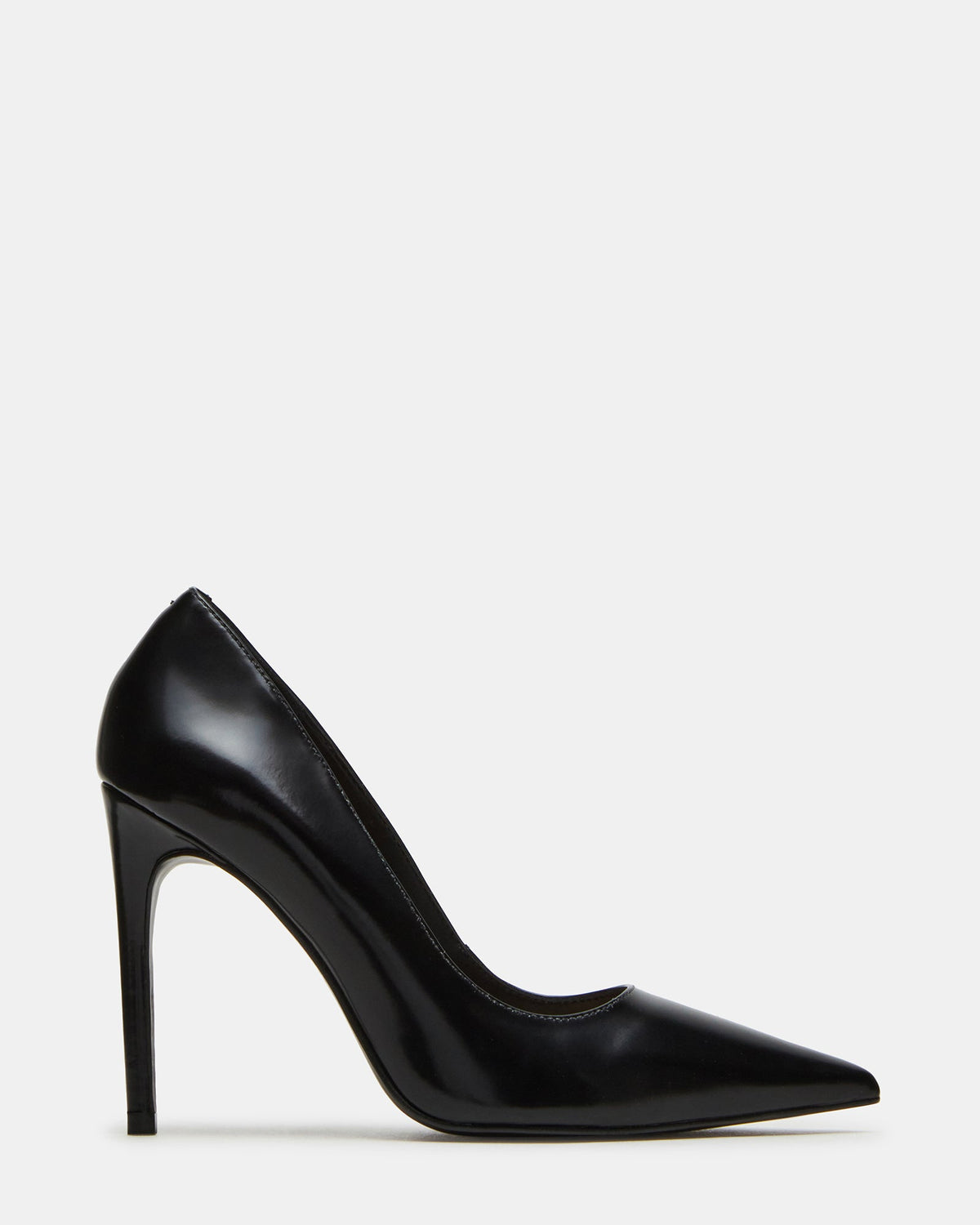 NOIR Black Leather Pointed-Toe Stiletto Pump Women's Heels | Steve Madden