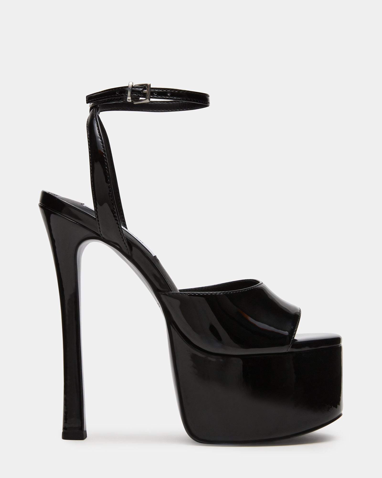 OLYSSIA Black Platform Stiletto Ankle Strap Women's Heel | Steve Madden
