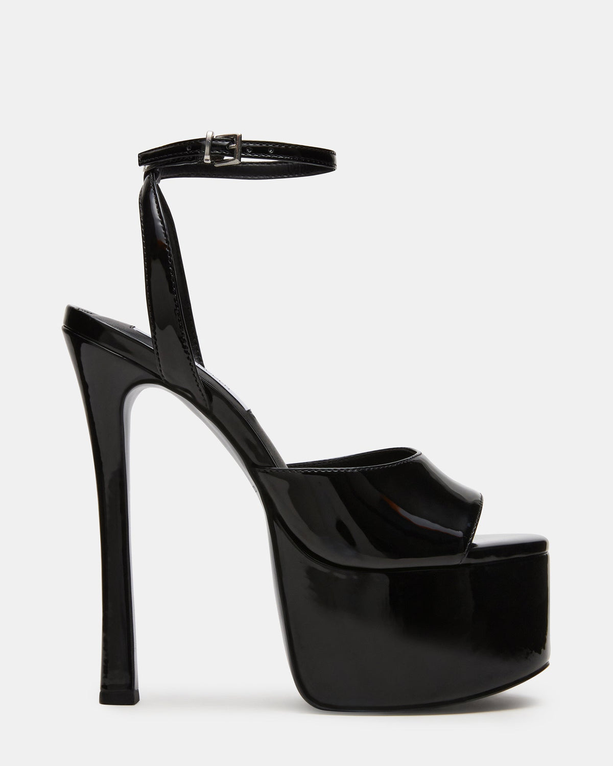 OLYSSIA Black Platform Stiletto Ankle Strap Women's Heel | Steve Madden