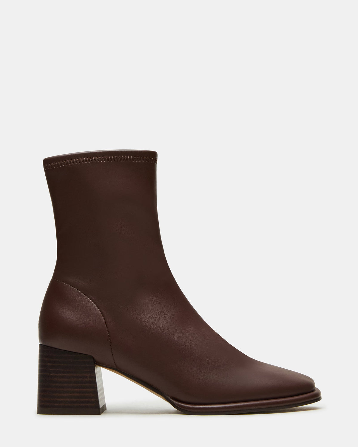 PAMMY Brown Square-Toe Block Heel Women's Ankle Boot | Steve Madden