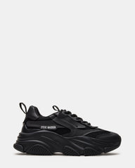POSSESSION Black Platform Lace-Up Women's Sneaker | Steve Madden