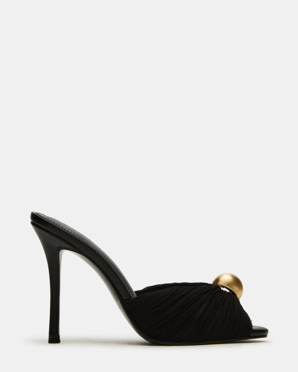 PRIYA Black/Gold Mule Women's Heel | Steve Madden