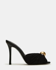 PRIYA Black/Gold Mule Women's Heel | Steve Madden