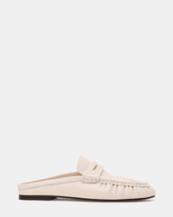 RAFE White Leather Slip-On Mule Women's Loafer | Steve Madden