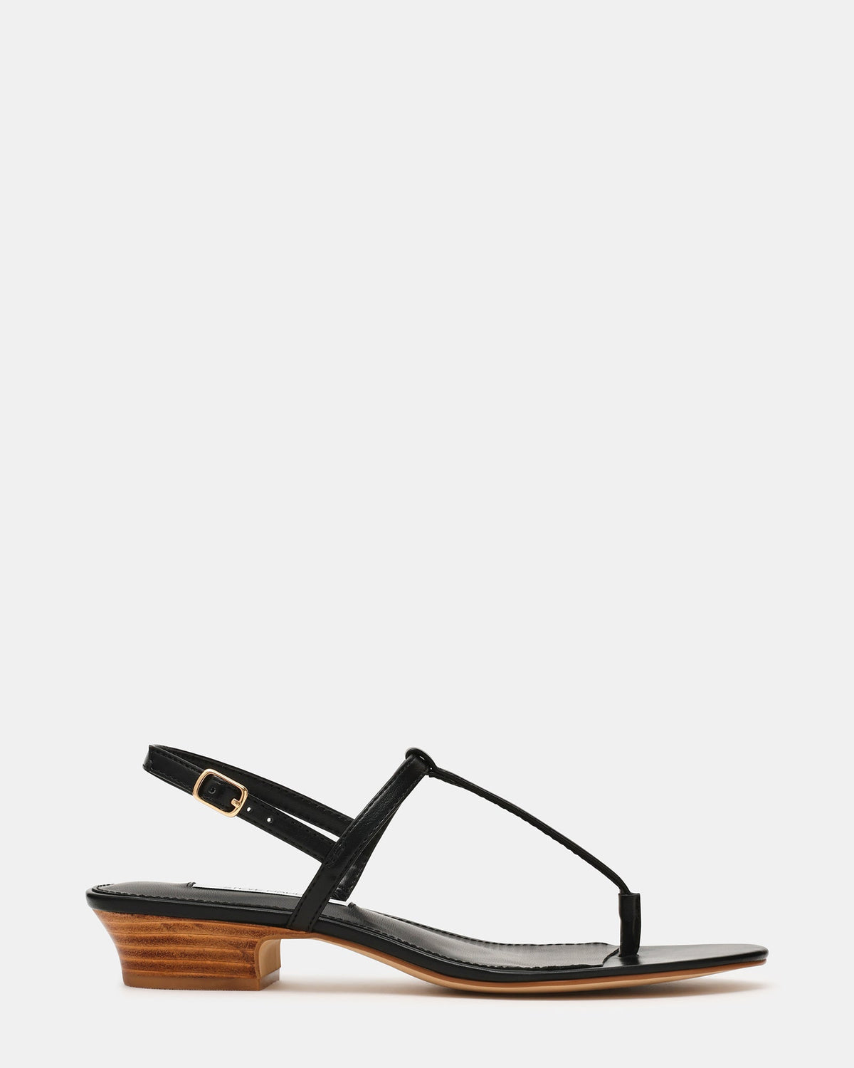 RALIA Black Thong Wood Bottom Women's Sandal | Steve Madden