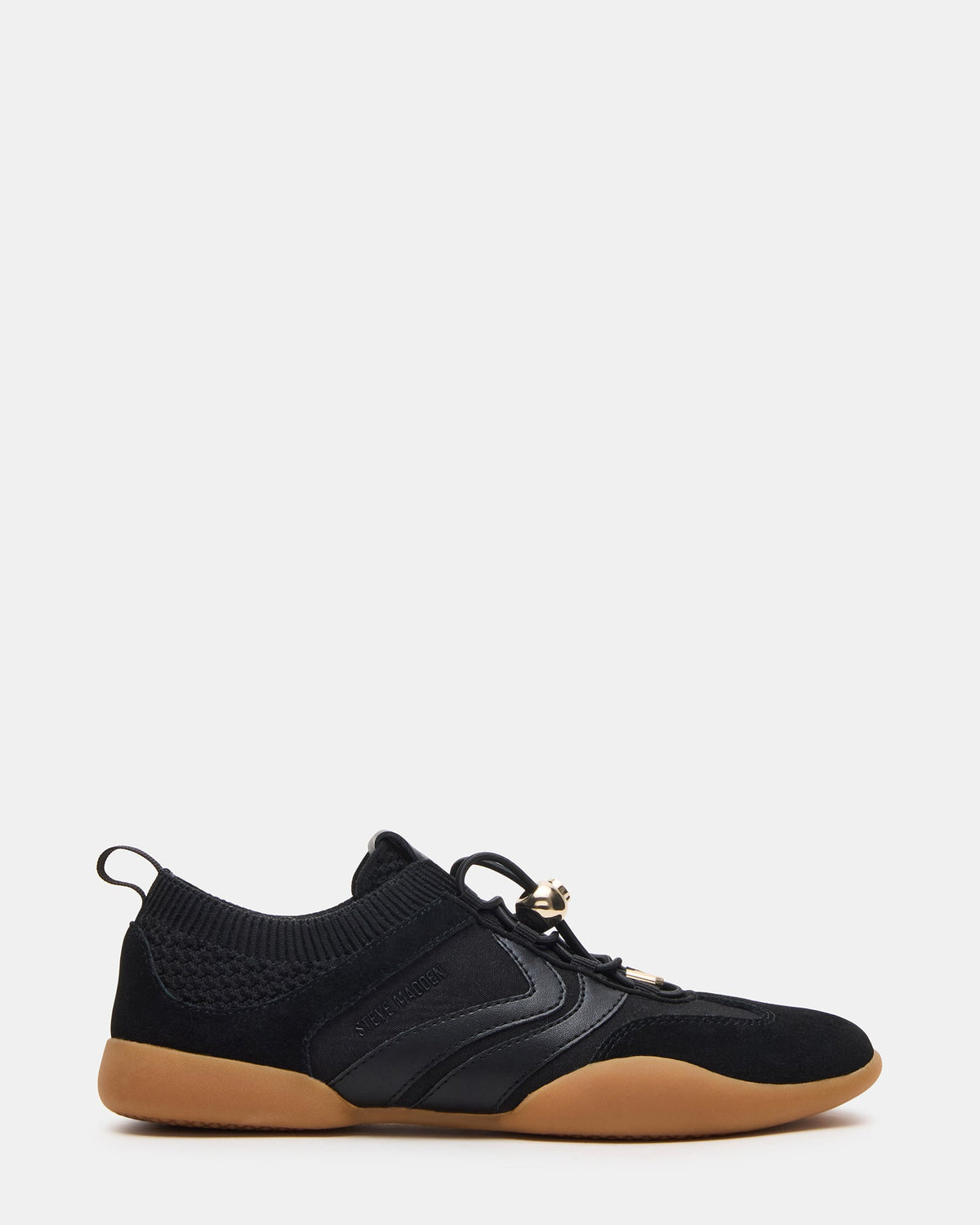 REBOOT Black Glitter Black Low-Top Lace-Up Women's Sneaker | Steve Madden