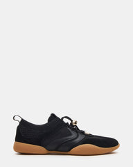REBOOT Black Glitter Black Low-Top Lace-Up Women's Sneaker | Steve Madden