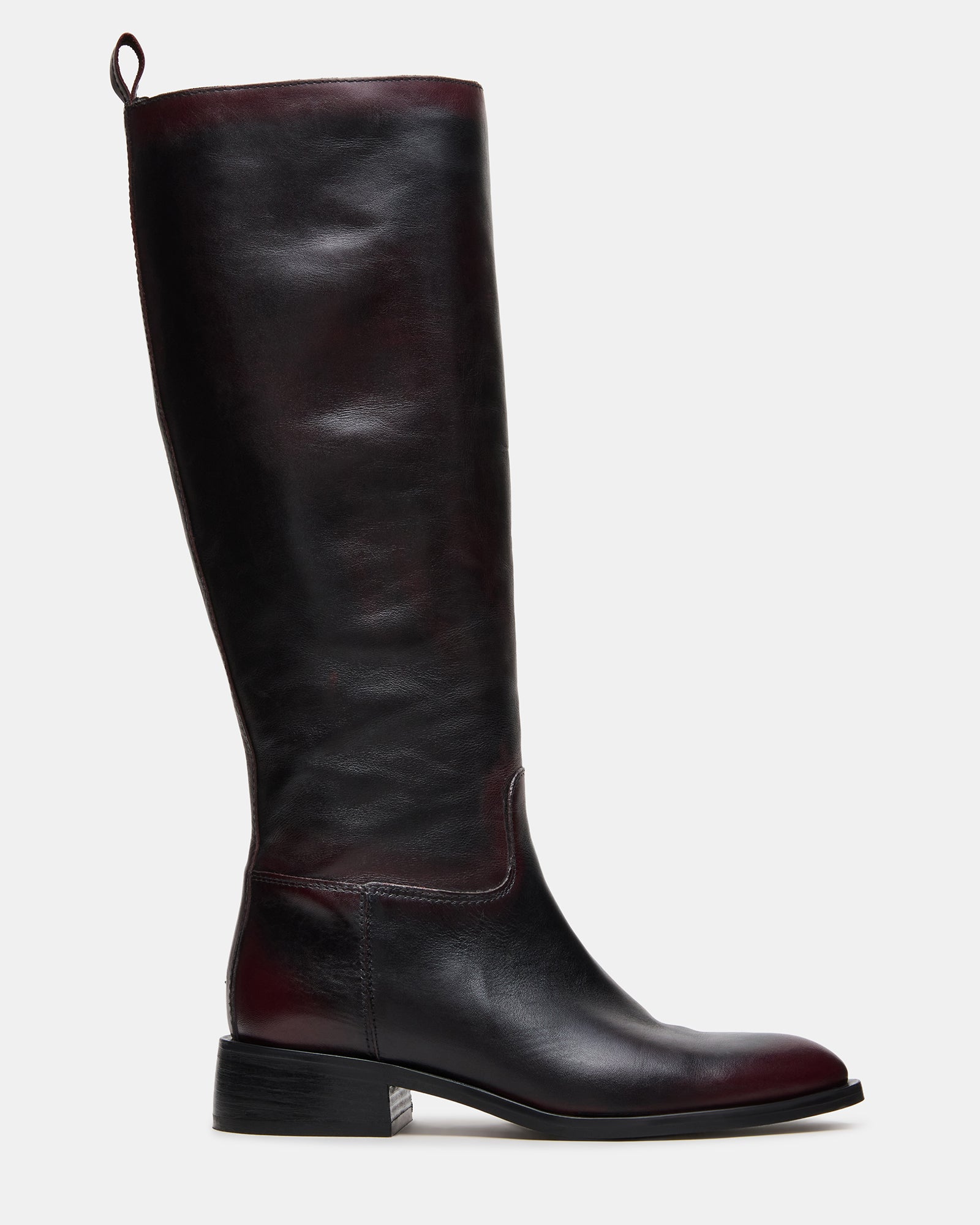 REMINGTON Dark Cherry Leather Knee-High Women's Riding Boot | Steve Madden