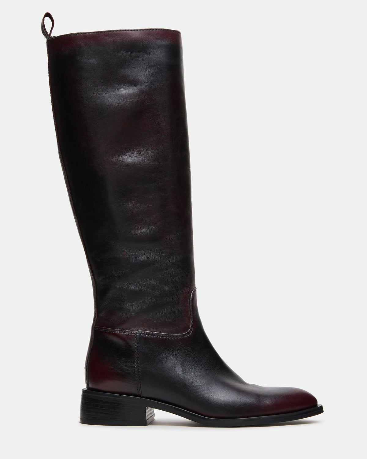 REMINGTON Dark Cherry Leather Knee-High Women's Riding Boot | Steve Madden