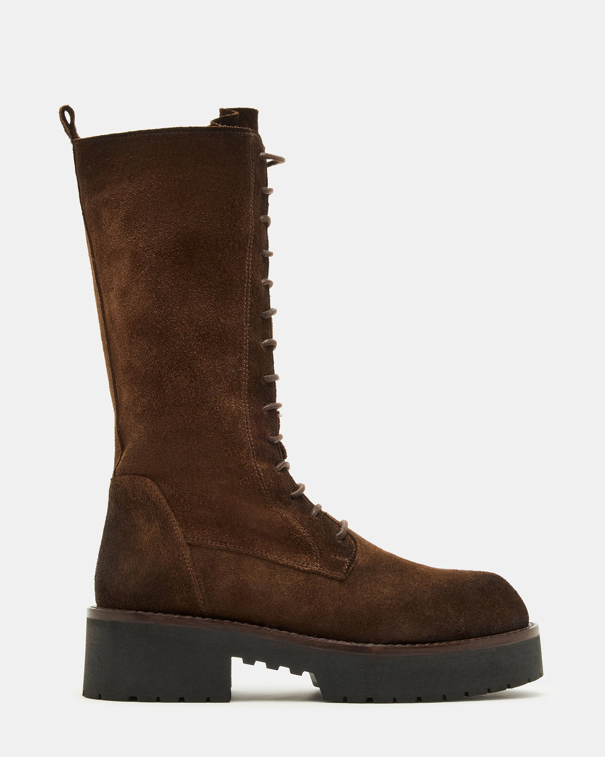 REXX Brown Suede Lace-Up Lug Platform Women's Boot | Steve Madden