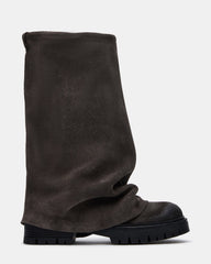 RIFT Grey Suede Fold-Over Cuffed Lug Platform Women's Boot | Steve Madden