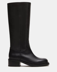 RIGGS Black Leather Square-Toe Women's Boot | Steve Madden
