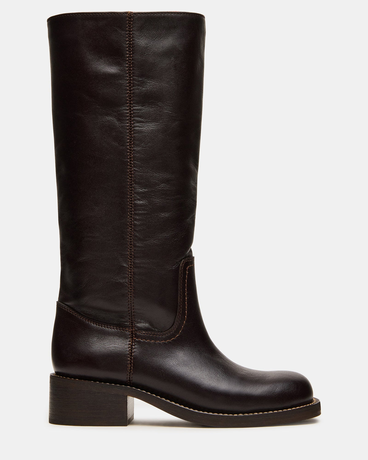 RIGGS Brown Plaid Square-Toe Women's Boot | Steve Madden