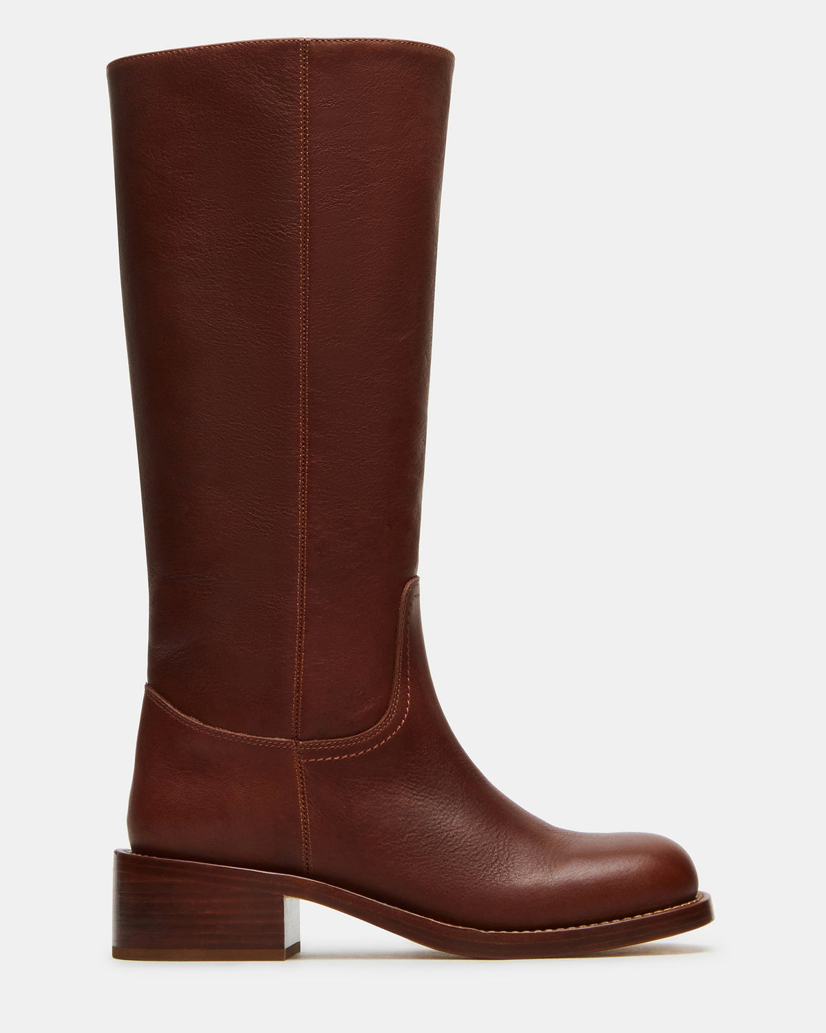RIGGS Rust Leather Square-Toe Women's Boot | Steve Madden