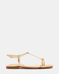 RITZY Gold Square-Toe Strappy Women's Sandal | Steve Madden