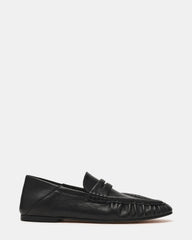ROGER Black Leather Slip-On Women's Loafer | Steve Madden