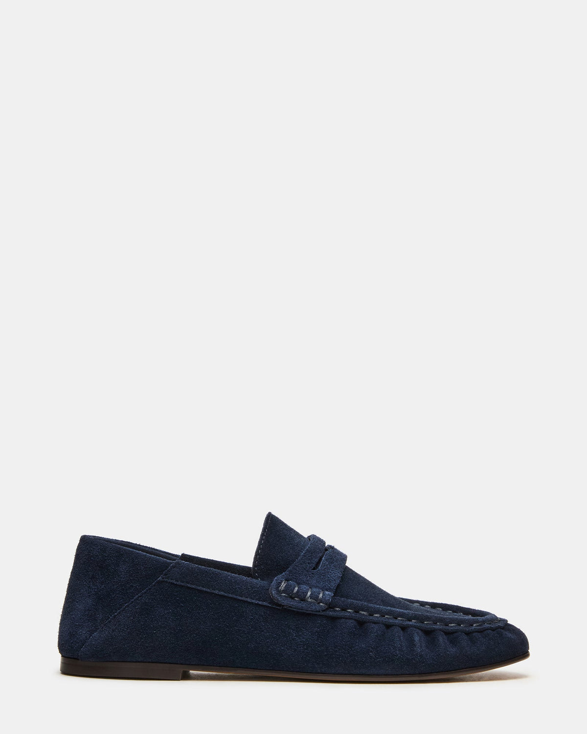 ROGER Navy Suede Slip-On Women's Loafer | Steve Madden