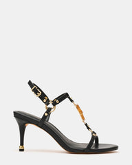 RONDA Black Bamboo Gold Detail Studs Women's Heel | Steve Madden