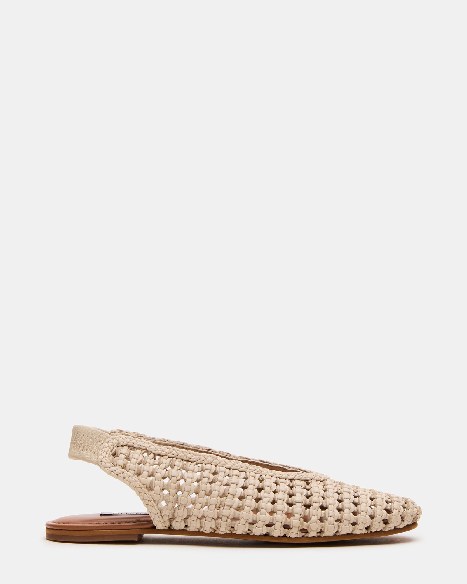 RUMI Bone Leather Woven Slingback Round-Toe Women's Flat | Steve Madden