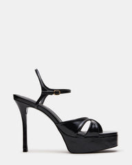 SCARLET Black Square-Toe Strappy Platform Women's Heel | Steve Madden
