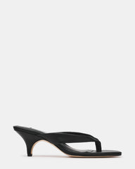 SKY Black Leather Thong Women's Kitten Heel | Steve Madden