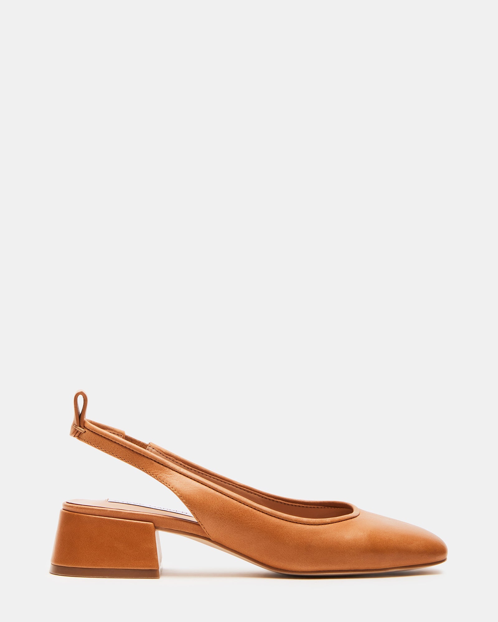 SMITTEN Tan Leather Block Heel Slingback | Women's Heels | Steve Madden