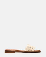 SNIDER White Square-Toe Slide Woven Women's Sandal | Steve Madden