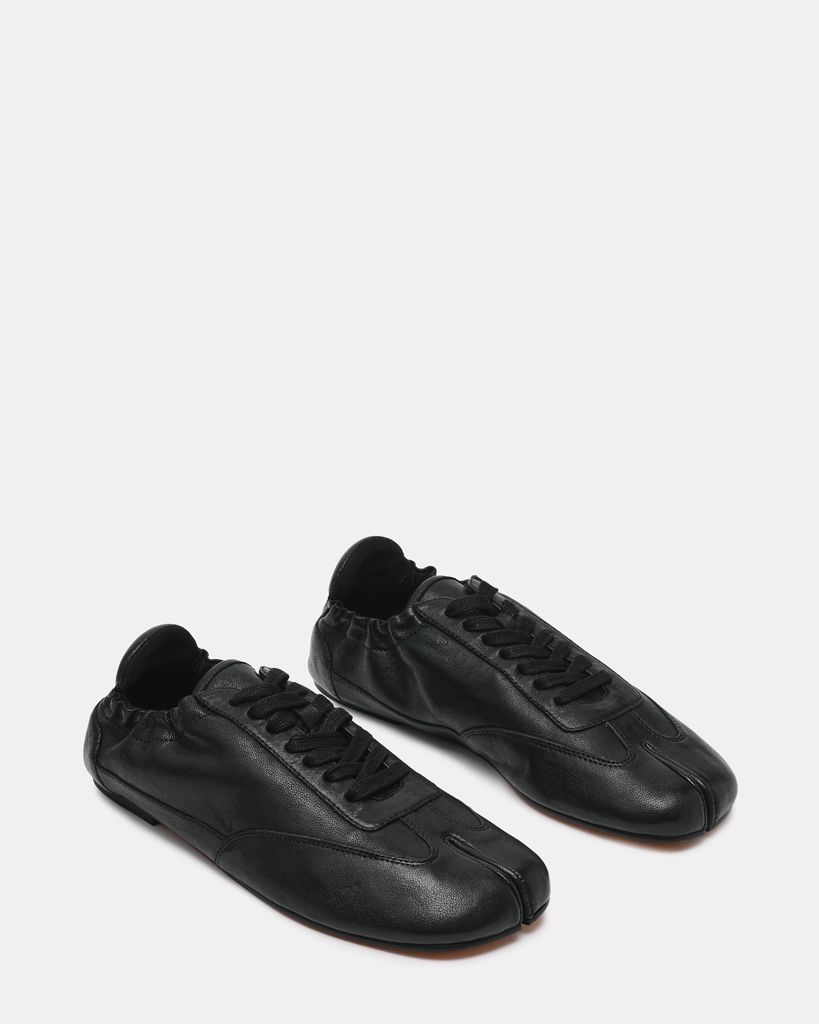 SOUTH Black Leather Tabi Lace-Up Low-Top Women's Sneaker | Steve Madden