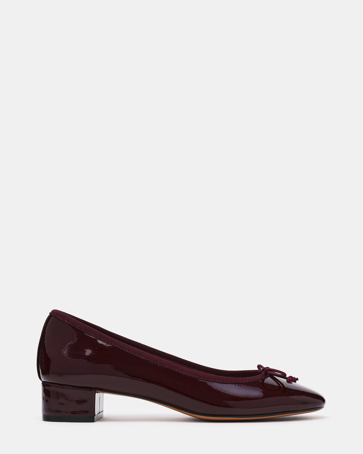STEFFI Dark Cherry Patent Ballet Bow Women's Block Heel | Steve Madden