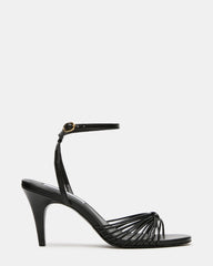 SUKI Black Leather Strappy Women's Heel | Steve Madden