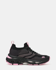 SWOOP Black Multi Lace-Up Low-Top Platform Athletic Women's Sneaker | Steve Madden