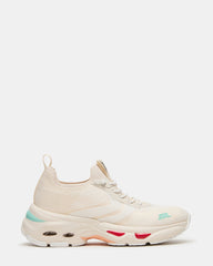 SWOOP White Multi Lace-Up Low-Top Platform Athletic Women's Sneaker | Steve Madden