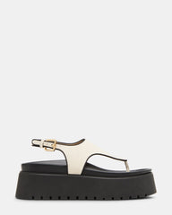TABOR Natural Linen Thong Footbed Platform Women's Sandal | Steve Madden