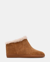 TAKI Chestnut Suede Faux Fur Wedge Women's Bootie | Steve Madden