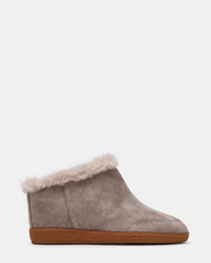TAKI Taupe Suede Faux Fur Wedge Women's Bootie | Steve Madden