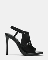 TALLIE Black Suede Thong Toe-Strap Stiletto Women's Heel | Steve Madden