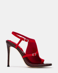 TALLIE Red Suede Thong Toe-Strap Stiletto Women's Heel | Steve Madden