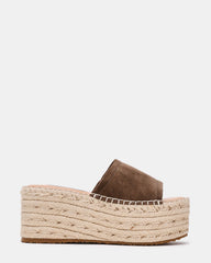 TARINA Taupe Suede Mule Espadrille Flatform Women's Sandal | Steve Madden