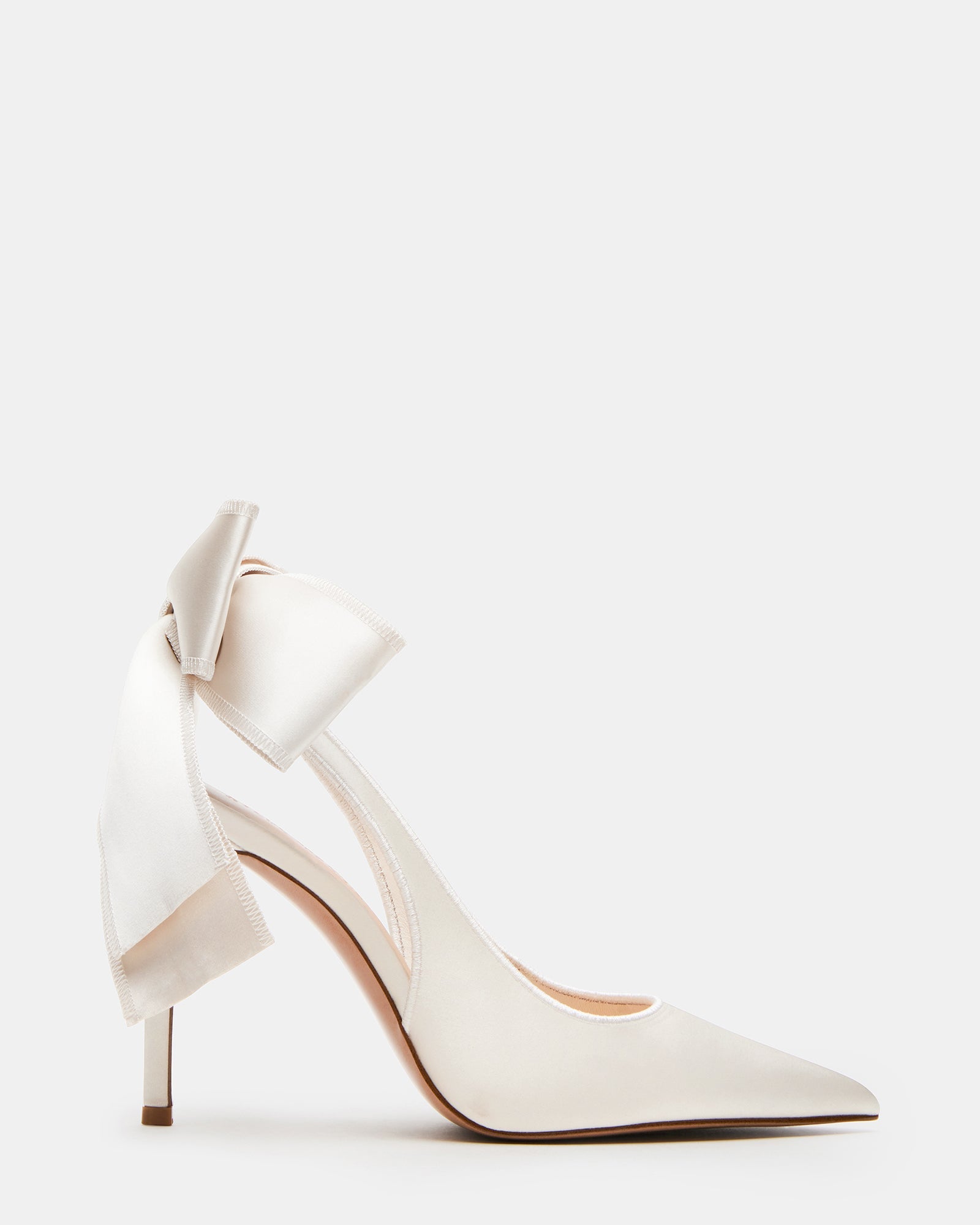 TEACUP Ivory Satin Women's Pointed-Toe Slingback Heel | Steve Madden