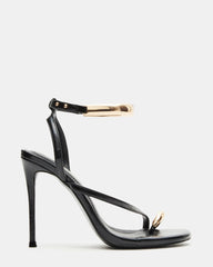 TIA Black Strappy Open-Toe Stiletto Women's Heel | Steve Madden