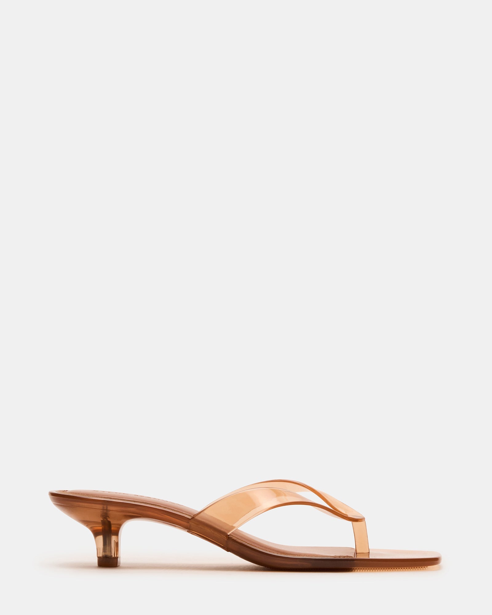 TRACIE Jelly Tan Thong Strap Women's Kitten Heel | Steve Madden