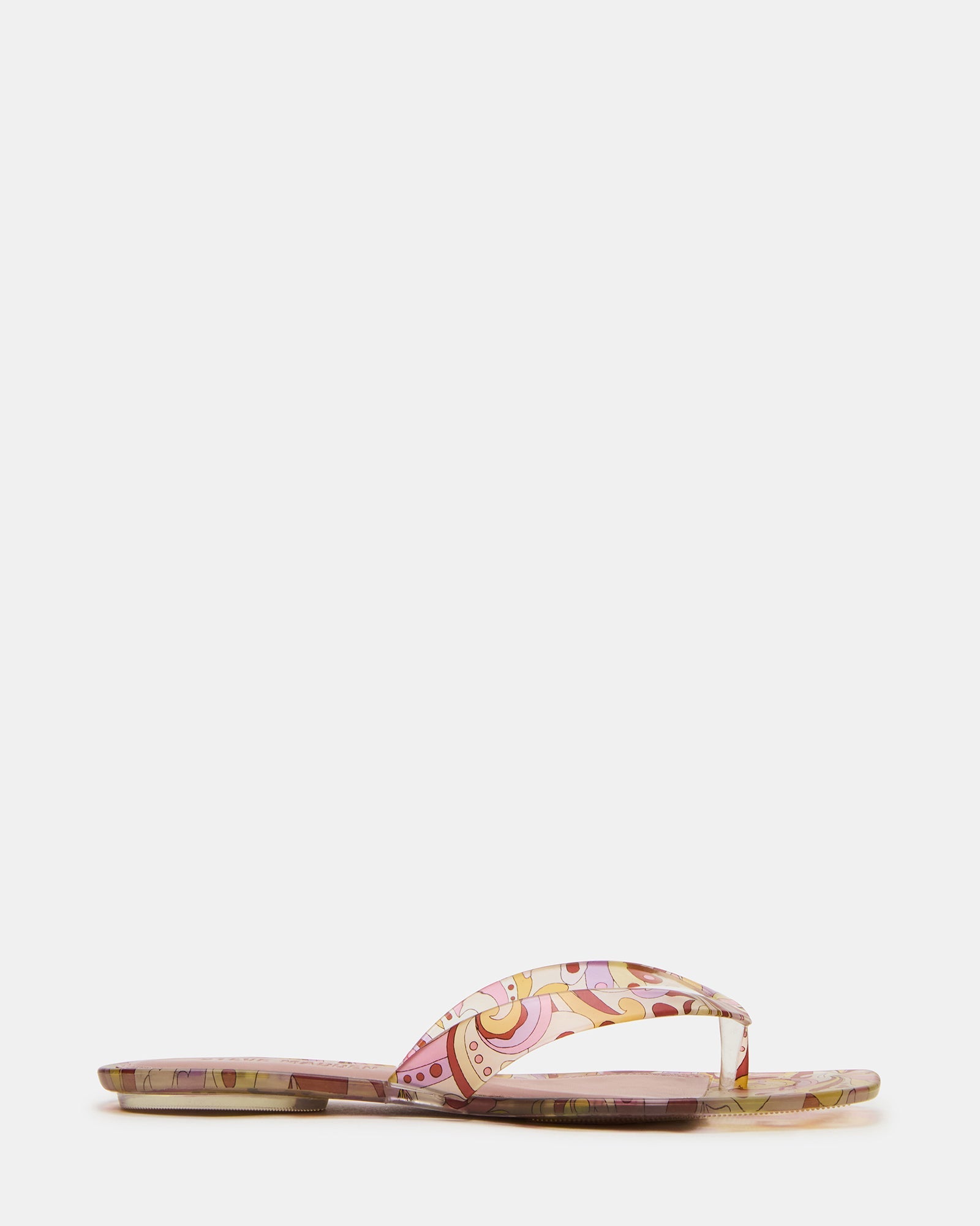TRELLA Jelly Pink Print Square-Toe Thong Women's Sandal | Steve Madden