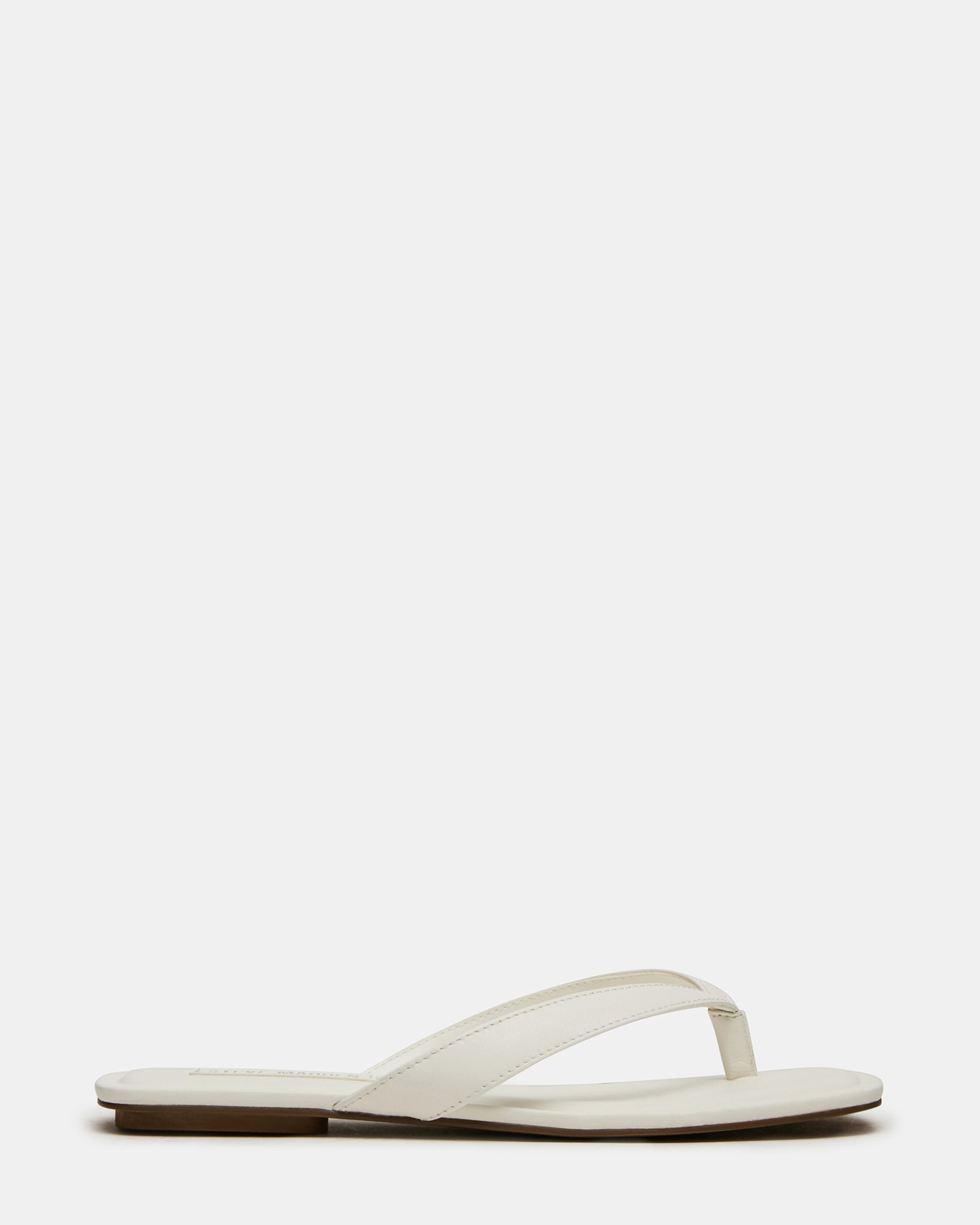 TRELLA White Leather Square-Toe Thong Women's Sandal | Steve Madden