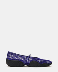VICKEE Blue Mesh Mary Jane Buckle Chunky Sole Women's Ballet Sneaker | Steve Madden