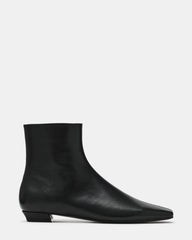 ZAMI Black Leather Square-Toe Women's Ankle Boot | Steve Madden
